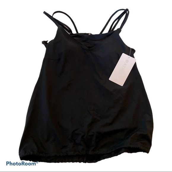 Athleta Seascape Blousy Tankini NWT Black 34D/DD Medium - Picture 1 of 7